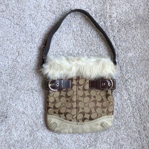 Coach Purse with Faux Fur